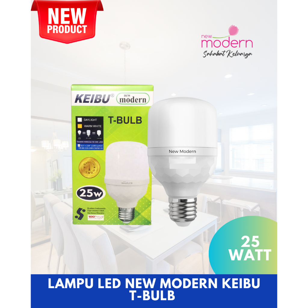 Lampu LED T Bulb 25 Watt New Modern Hemat Listrik