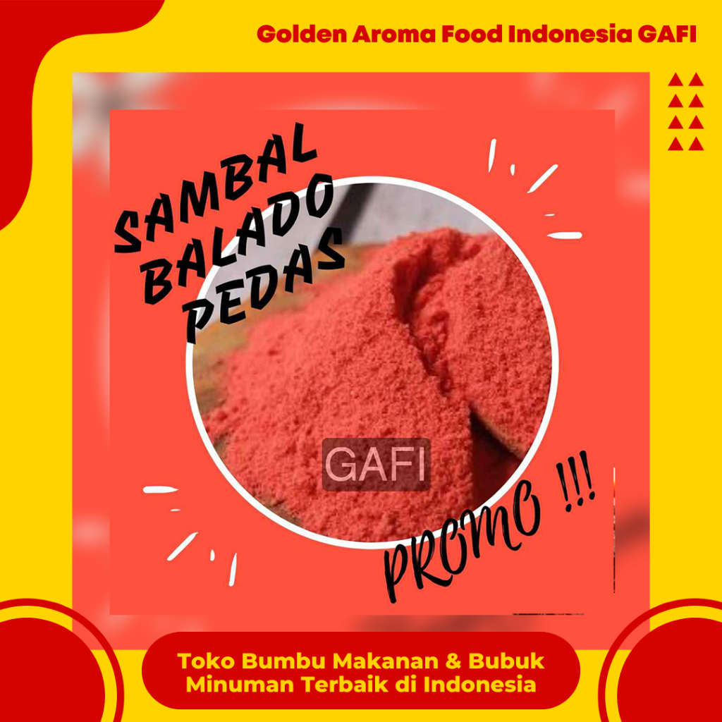 

GAFI Food Bumbu Tabur Rasa Sambal Balado Pedas 1 Kg Lezat Gurih Murah Halal, Spicy Balado Sambal Flavor Seasoning Powder 1Kg