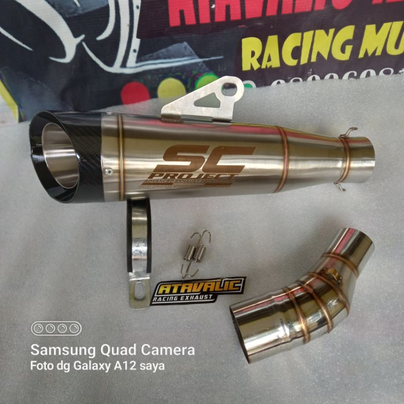 exhaust sc project s1 +slipon for z250 ninja250fi old ninja 250karbu eksoz