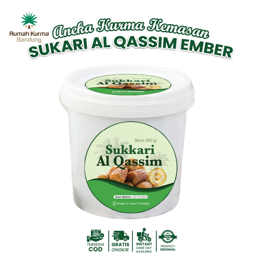 

Kurma Sukari Al-Qassim Ember 850gram Lembut Asli Madinah Oleh Oleh Haji Umroh