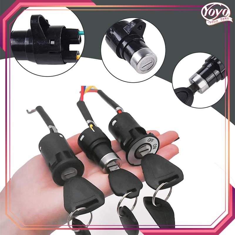 Kunci Kontak Sepeda Listrik Exotic Universal 3 Kabel Original 1 Set Scooter Elektrik