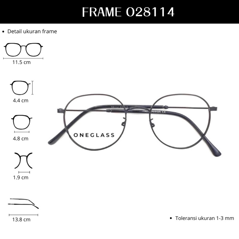 𝗢𝗻𝗲𝗴𝗹𝗮𝘀𝘀 - Frame Kacamata O28114 Unisex
