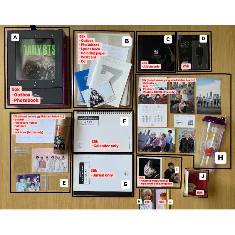 BTS OFFICIAL MERCH CLEARANCE SALE ALBUM PHOTOCARD POSTCARD MPC SEASON GREETING IN THE SOOP WINGS MAP