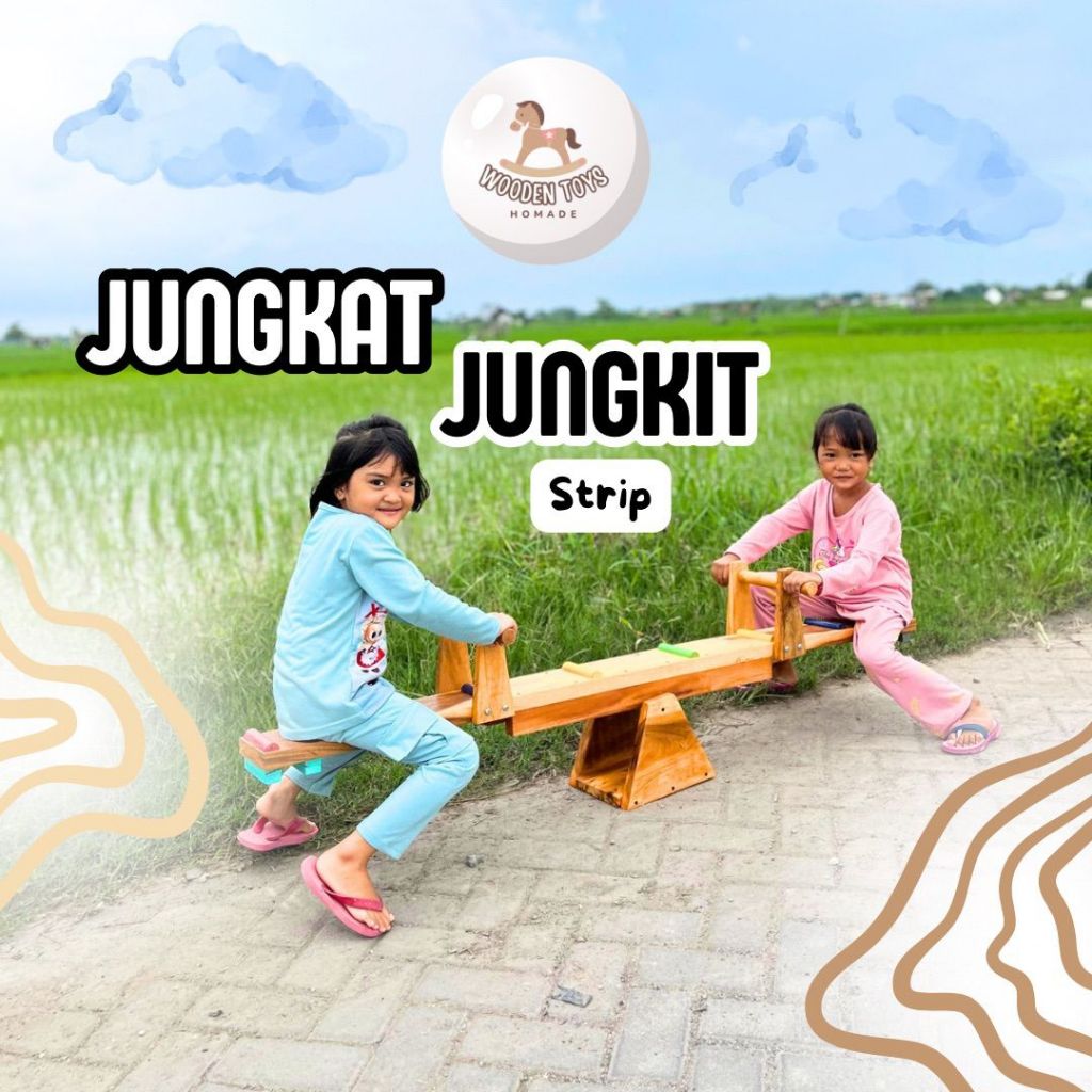 Wooden Toys - Mainan Anak Jungkat-Jungkit Dari Kayu Strip Portabel