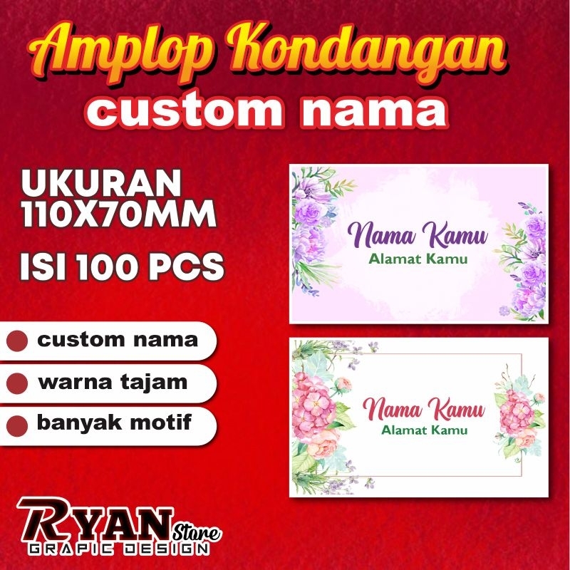 

AMPLOP KONDANGAN MINI ISIIOO PCS CUSTOM NAMA DAN ALAMAT /AMPLOP SUMBANGAN / ANGPAU / AMPLOP DESAIN