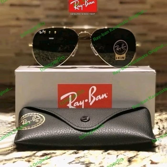 KACAMATA RAYBAN AVIATOR 3026 SMALL METAL 62 GOLD LENSA BLACK ORIGINAL 100%