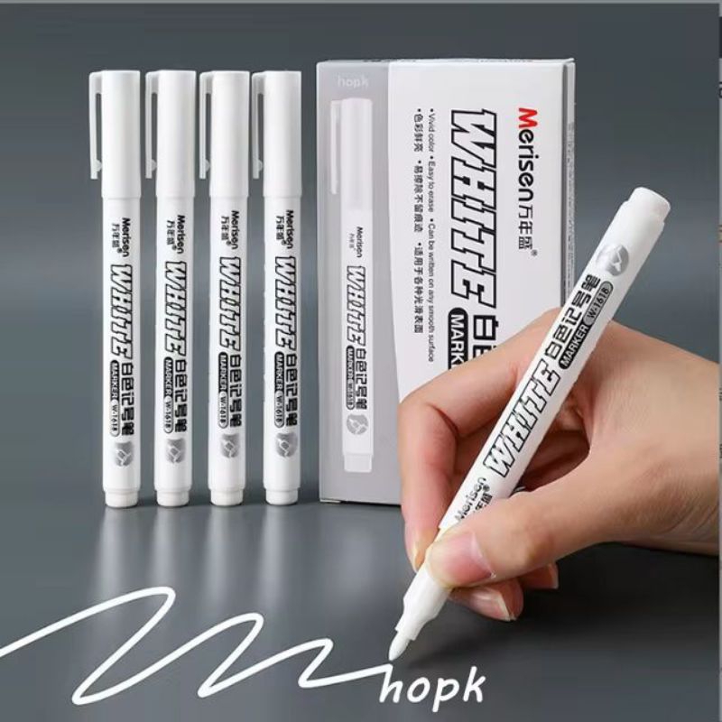 

white permanent marker 1 box isi 6