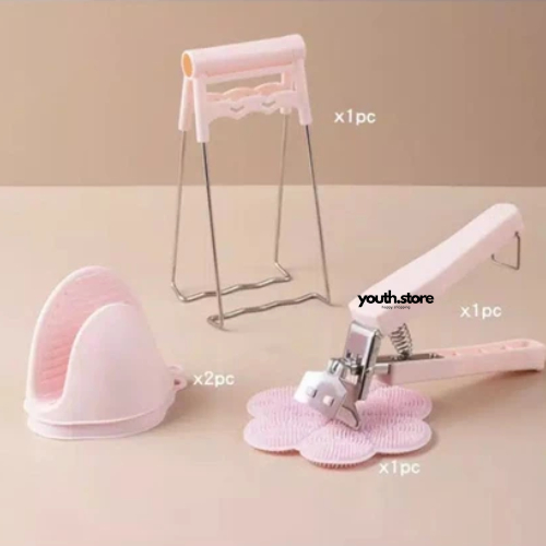 

Paket Klip Clip Capit Penjepit Mangkok Mangkuk Piring Panci Alat Masak Gagang Silikon Tahan Panas