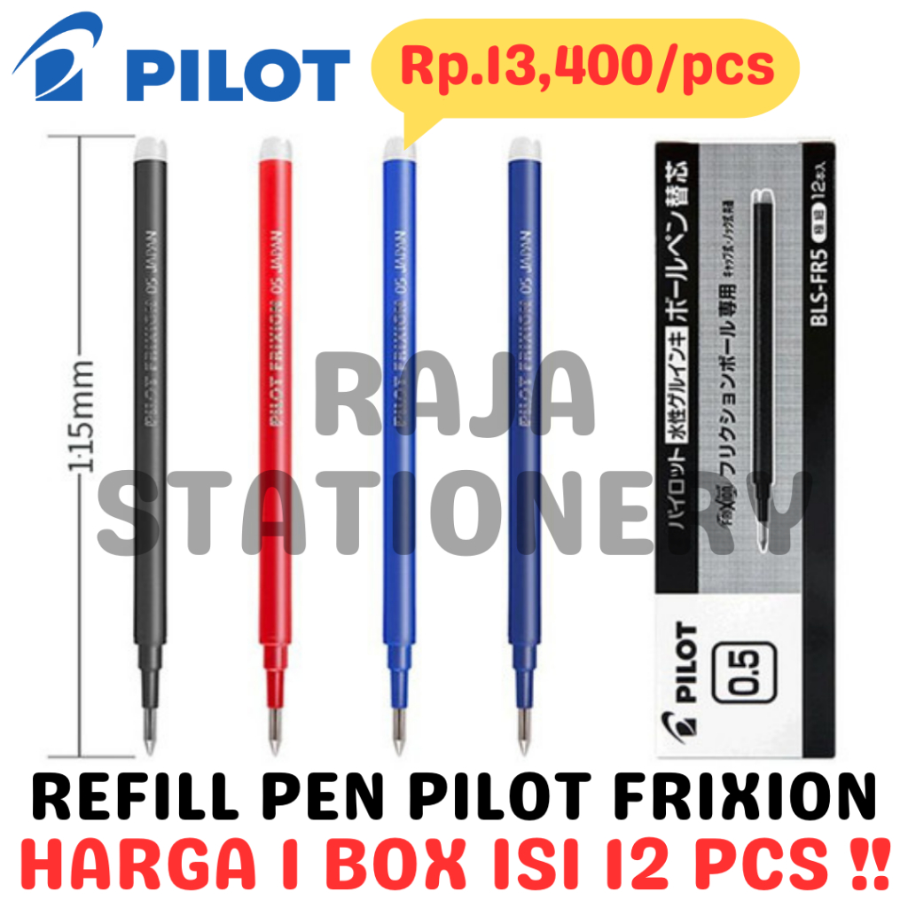 

PILOT PEN FRIXION REFILL 0.5 0.7 BLACK BLUE ISI ULANG PEN FRIXION PILOT 0.5 0.7 HITAM BIRU LUSIN BOX [12PCS]