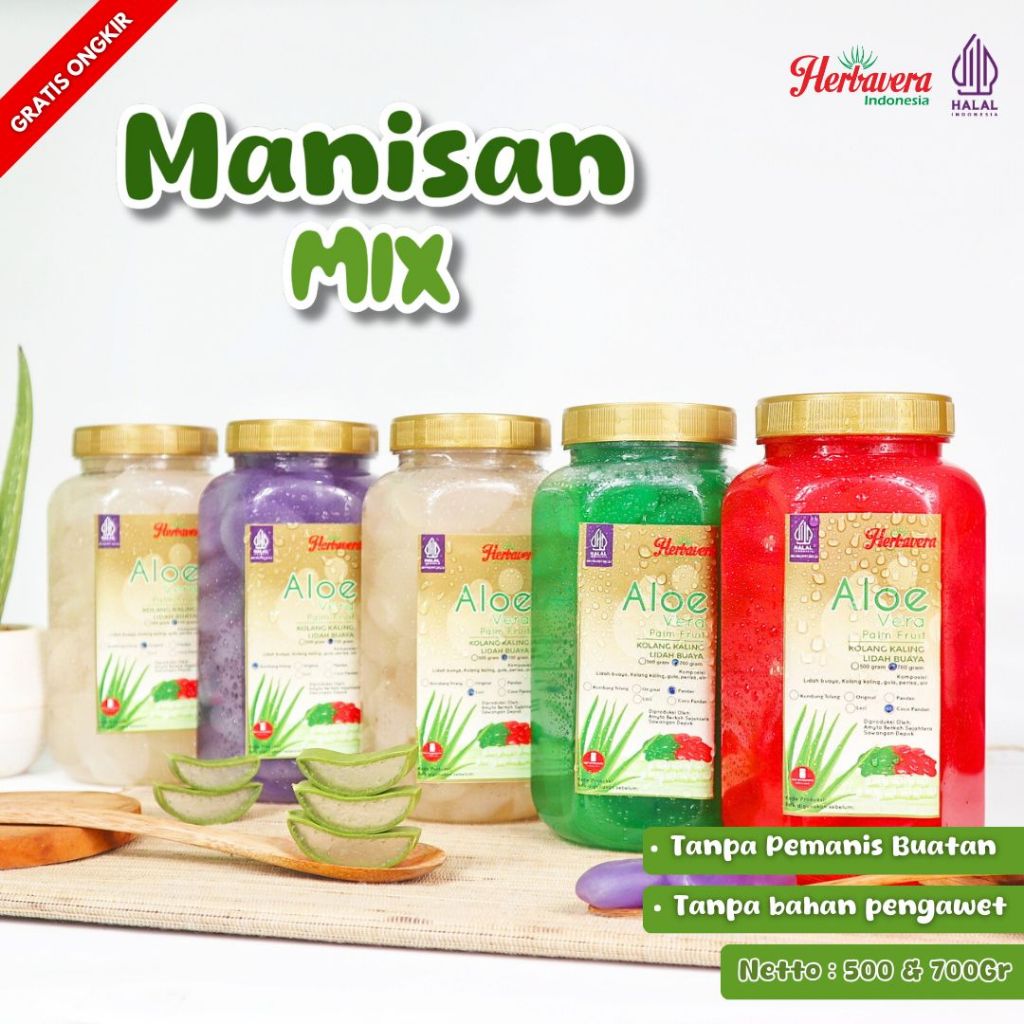 

Manisan Aloevera (Lidah Buaya) Kolang Kaling Mix Toples