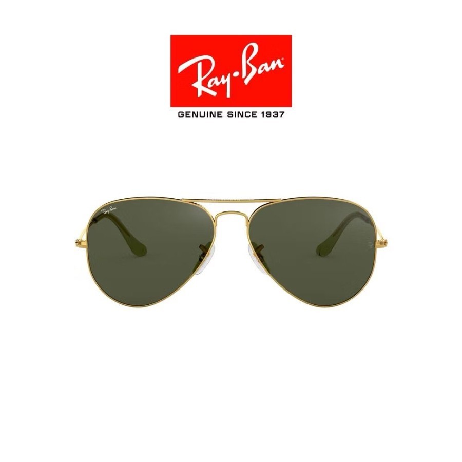 KACAMATA RAYBAN AVIATOR 3025 LARGE METAL SIZE 58 GOLD LENSA BLACK ORIGINAL