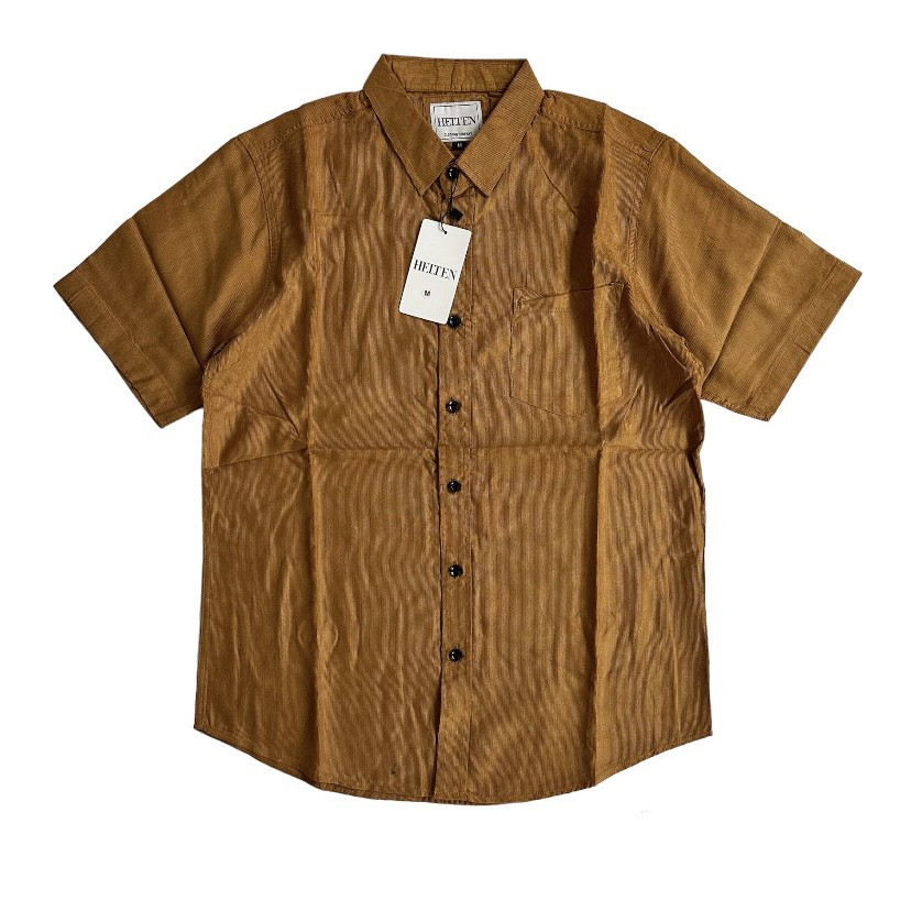 outfit kemeja pria  corduroy lengan pendek