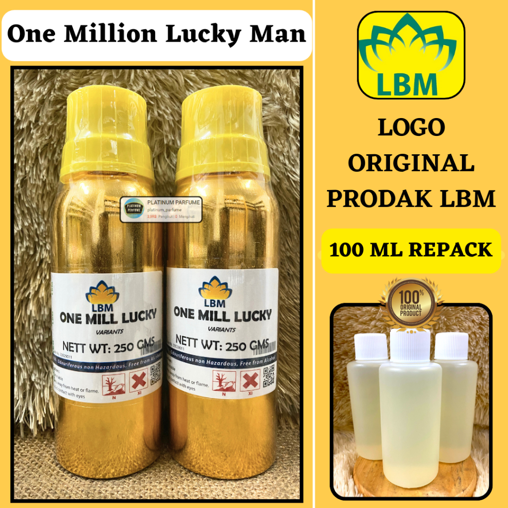 Bibit Parfum One Million LUCKY Men Repack 100 ML MURNI Berkualitas LBM Fragrance - Perfum Murni VANI
