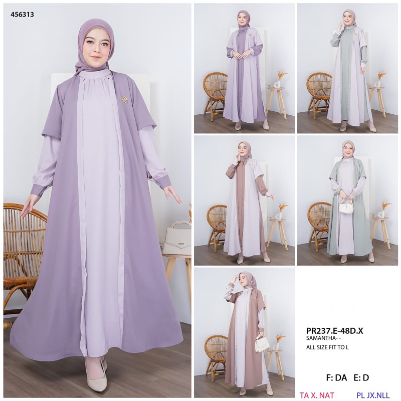 RUMI DRESS GAMIS POLOS KOMBINASI PREMIUM