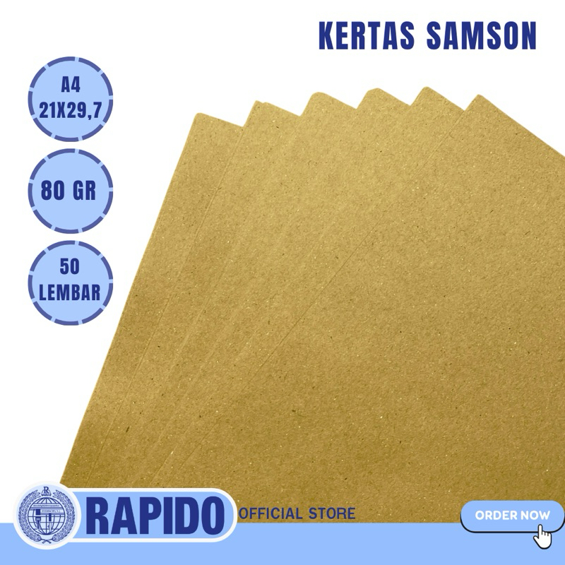 

[ 50 Lembar ] uk A4 21 x 29,7 cm Kertas Samson kraft 80 Gr