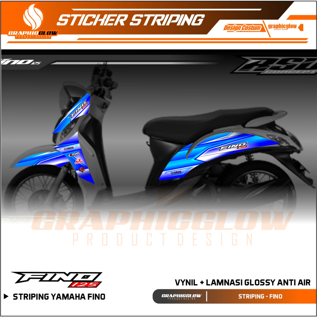 STIKER STICKER STRIPING MOTOR YAMAHA FINO 125 RACING
