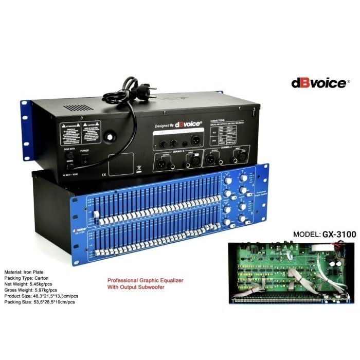 Equalizer DB Voice GX 3100 Equalizer DBVoice GX3100 Subwoofer Original