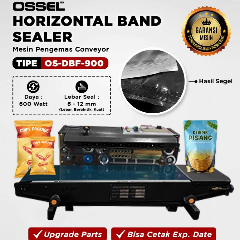 OSSEL Mesin Band Sealer Horizontal Continuous Sealer Plastik Kemasan OS-DBF-900 OSSEL