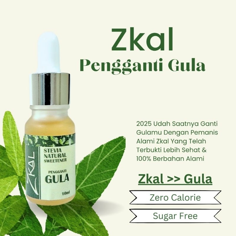 

Zkal Liquid Stevia Pemanis Alami ( Pengganti Gula 0 Kalorie ) 10 ML | Cegah Diabetes | Cocok Untuk Program Diet | No After-taste | 100% Bahan Alami