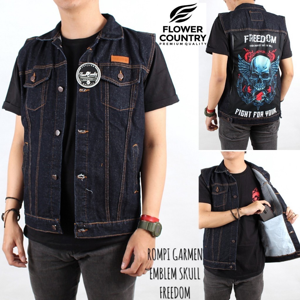 ROMPI MOTOR JEANS PRIA SANDWASH VEST Bikers Sakatsu DISTRO