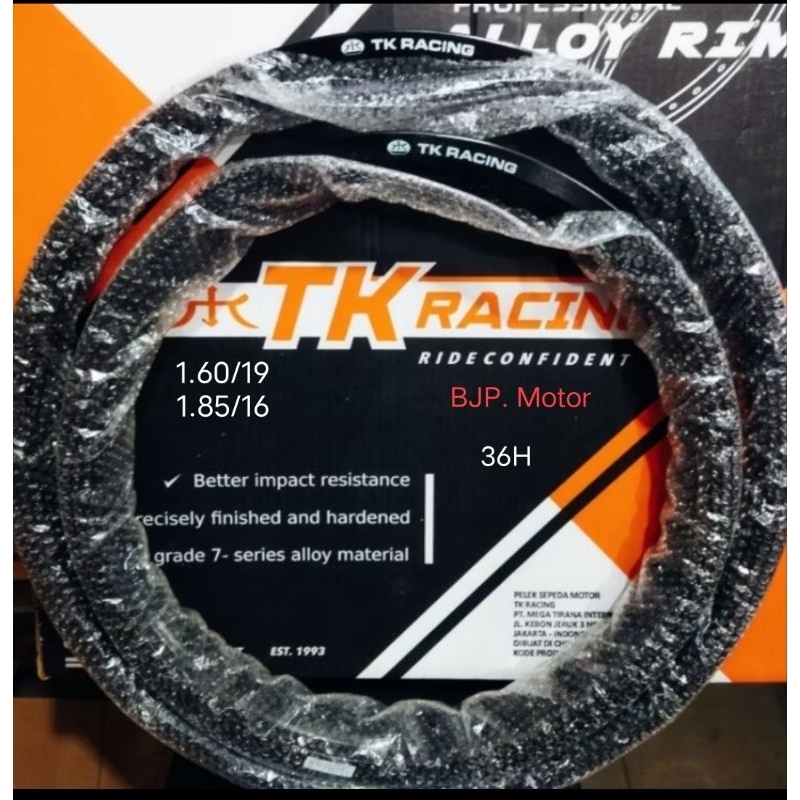 Velg TK Racing Ring 19 x 1.60 dan Ring 16 x 1.85 BLACK BRIGHT WM 36H TK RACING Official Store