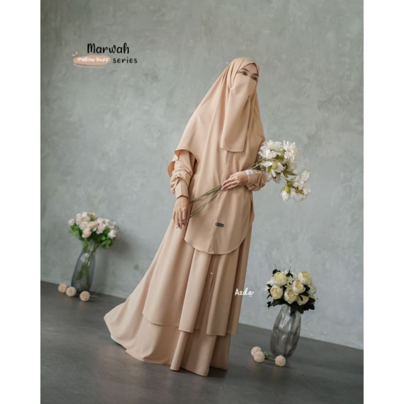 Marwah by Azda set fk | Gamis Semi Tunik | Gamis syari
