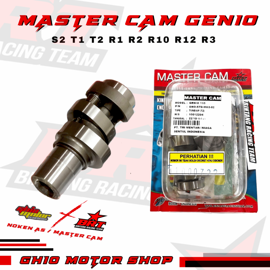 Master Cam BRT Noken As Genio Beat 2020 Beat Deluxe Beat Street 2020 Scoopy S2 T1 T2 R1 Ghio Motor