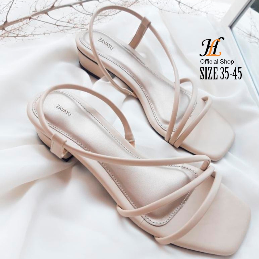Sendal Wanita Big Size 41-45 Hak Tahu 3 Cm - Sandal Casual Cewe Heels