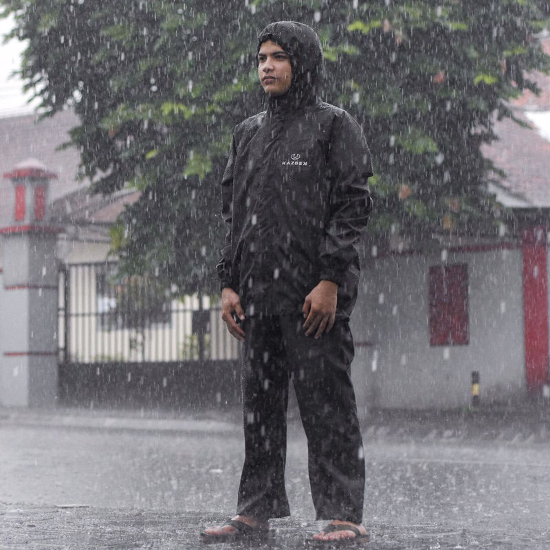 KAZBEK Raincout Jas Hujan Anti Rembes Pria Wanita Setelan Celana Tebal Kuat Elastis