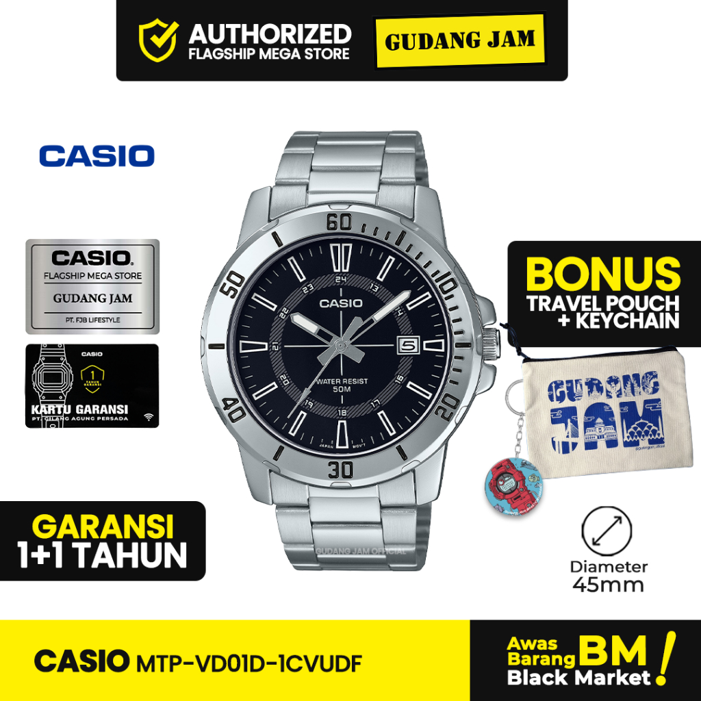 Jam Tangan Casio MTP-VD01D-1CVUDF MTP-VD01D-1C MTP-VD01D MTP-VD01 MTPVD01D MTP VD01D SLF