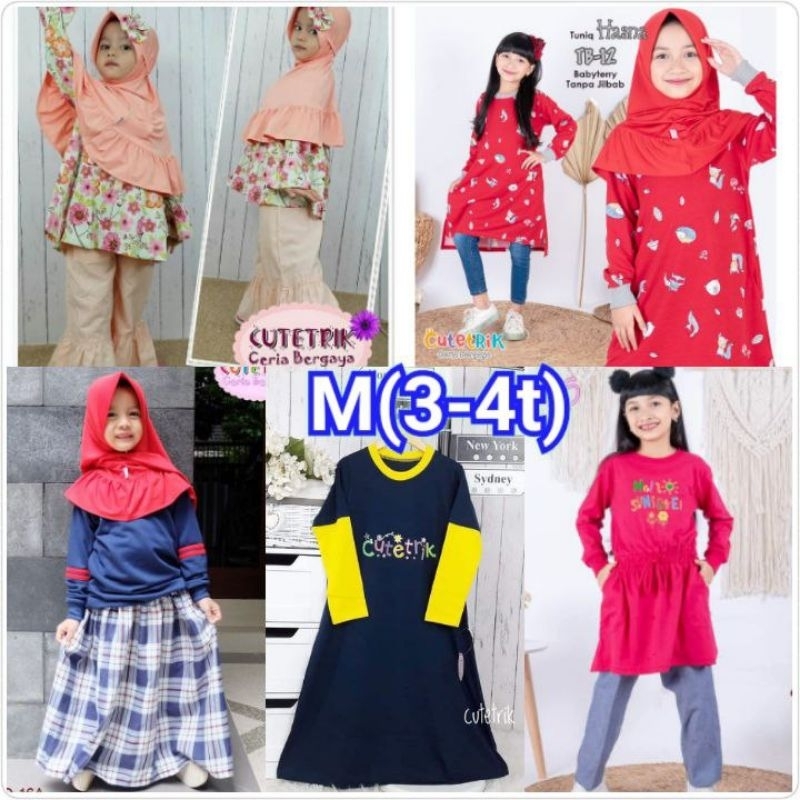 ‼️PROMO‼️(3-4 Tahun) Setelan Rok Setelan Celana Anak Perempuan Cutetrik ♡ Gamis Kaos Anak Perempuan 