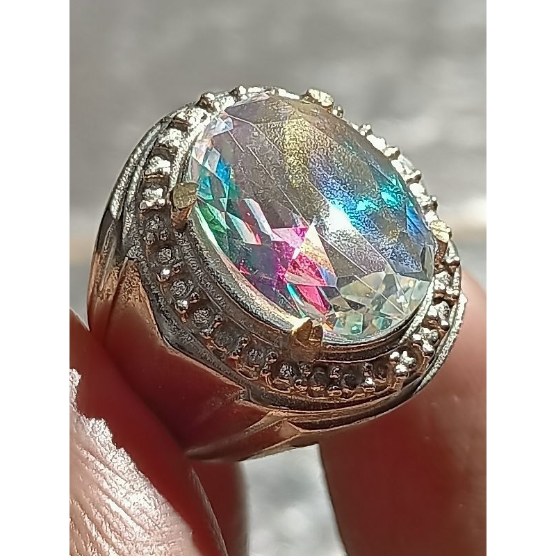 Cincin Batu Kalimaya Pelangi Cutting