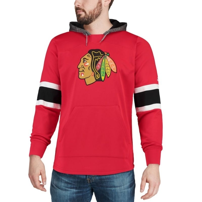 Men's Chicago Blackhawks adidas Red Platinum Jersey Pullover Hoodie