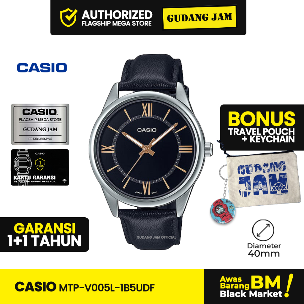 Jam Tangan Casio MTP-V005L-1B5UDF MTP-V005L-1B5 MTP-V005L MTP-V005 MTPV005L MTP V005L SLF
