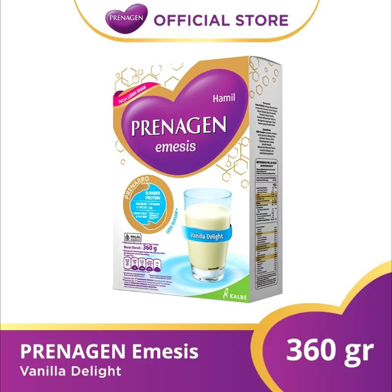 PRENAGEN Emesis Vanilla Delight & Velvety Choco 360gr | Susu Hamil 0-3 Bulan