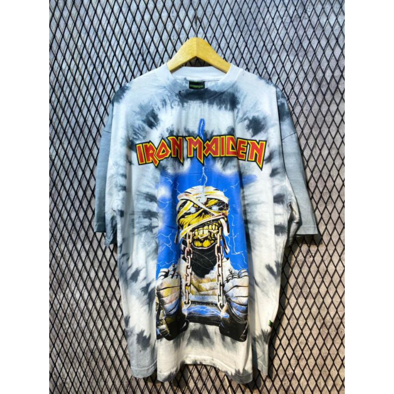 Kaos baju Iron Maiden T-shirt Vintage Tie Dye oversize