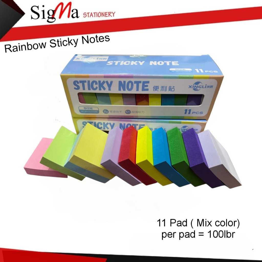 

Post It / Sticky Notes / Catatan Tempel Kecil 11 Warna Rainbow Color