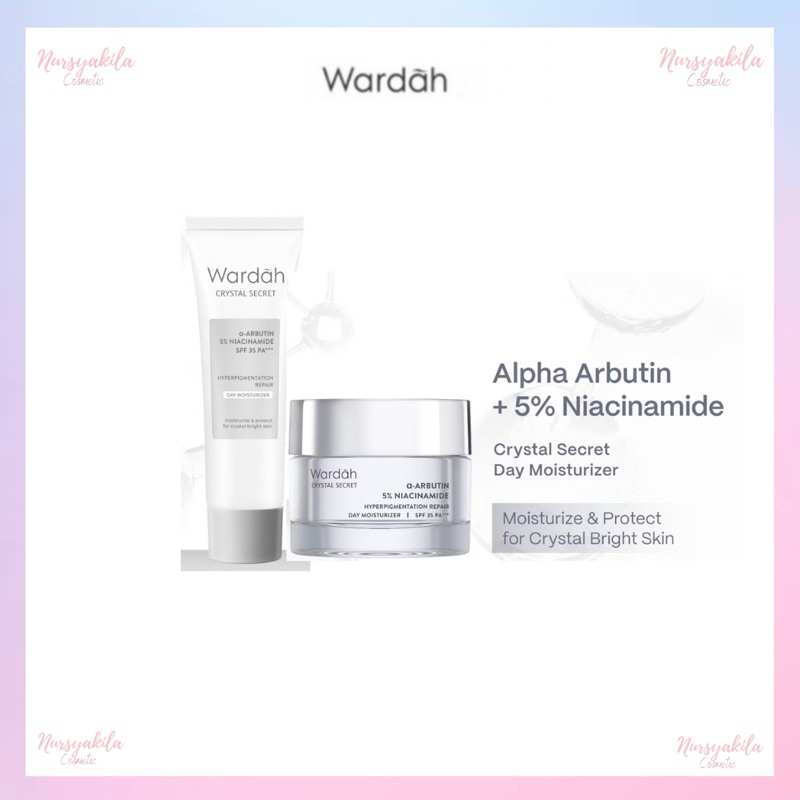 Wardah Crystal Secret Brightening  Day Moisturizer  - Pelembab Wajah | Cream Siang