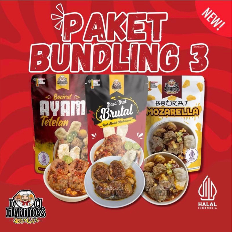 

Paket Bundling BRUZATEL ( BASO URAT BRUTAL KUAH MISDASEUM, BOCIRAT AYAM TETELAN , BOCIRAT MOZARELLA ) BOCI MAKNYOSS