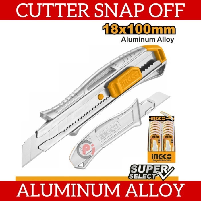 

Cutter Besar 18mm INGCO HKNS11807 Auto Lock Snap Off Blade Retract SK5