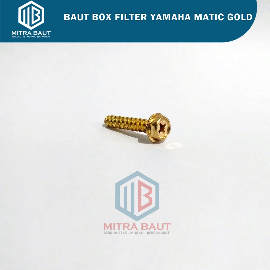 Baut Box Filter Yamaha Gold / Baut Filter Yamaha 5x25 / Mio / Nmax / Aerox / Mio J / X ride