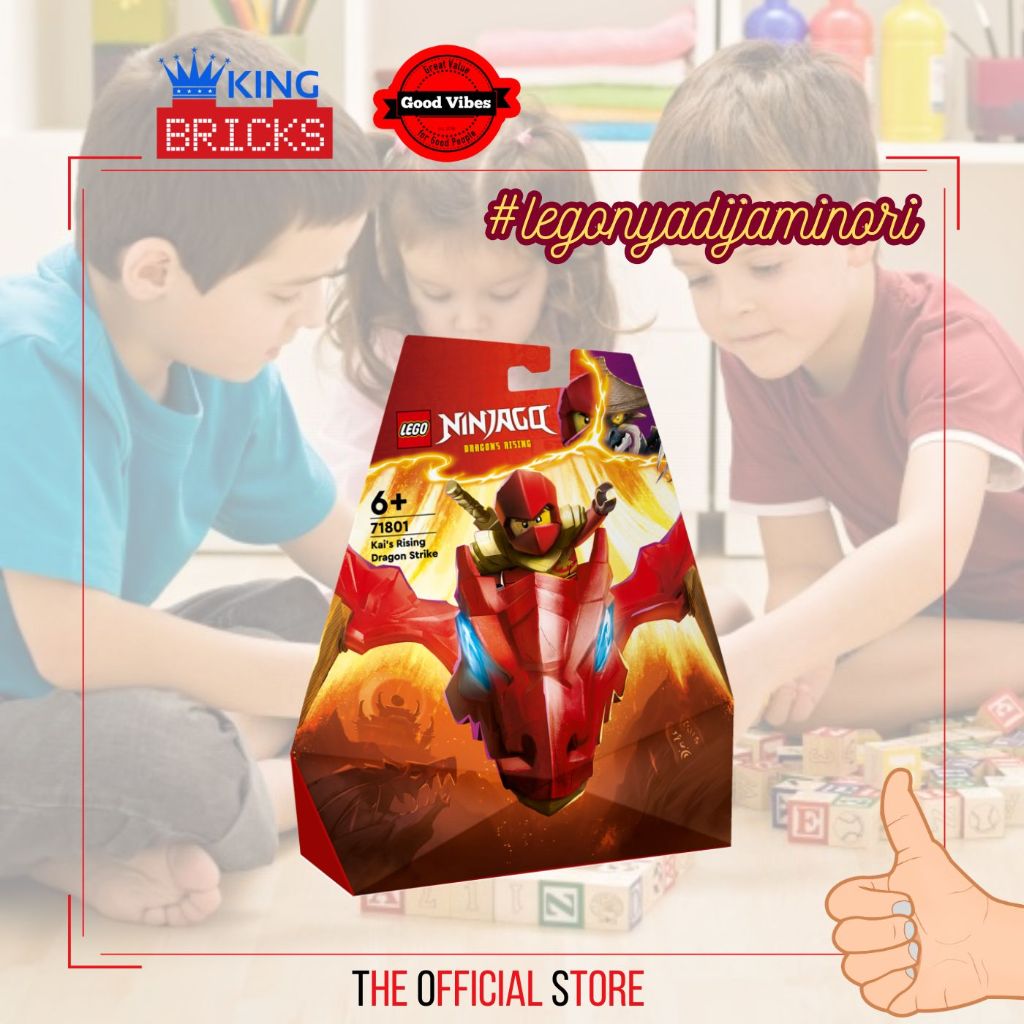 LEGO Original NINJAGO 71801 Kai Rising Dragon Strike - Mainan Anak Edukasi Kreatif Robot Ninja Merah