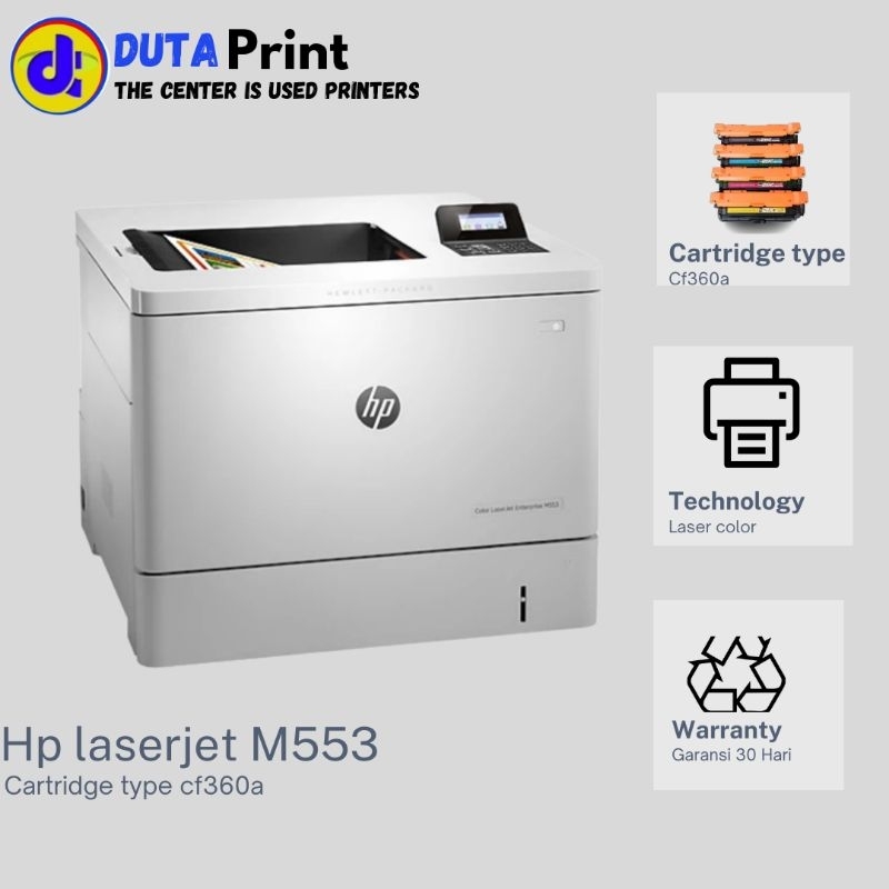 Printer hp LaserJet enterprise M553dn warna A4/f4