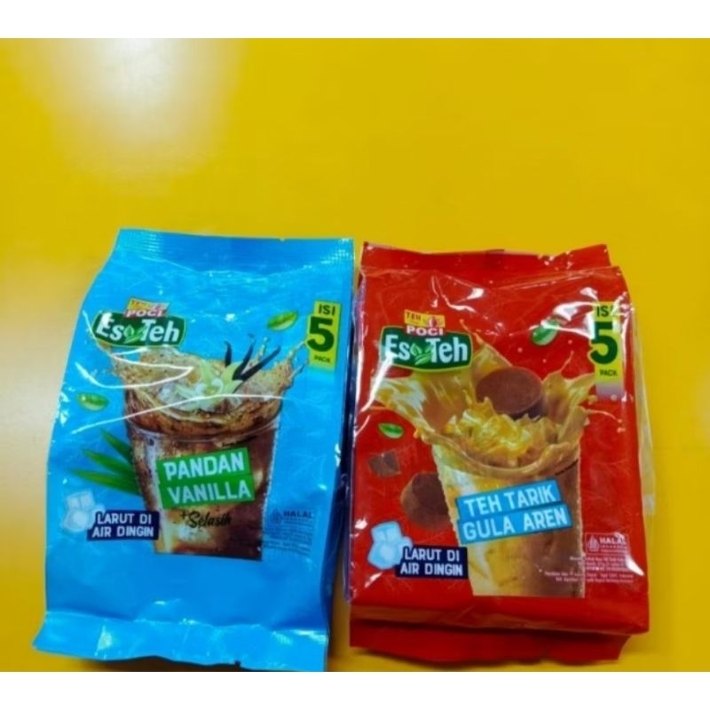 

Teh poci es teh 125gr variant vanilla pandan dan teh tarik gula aren