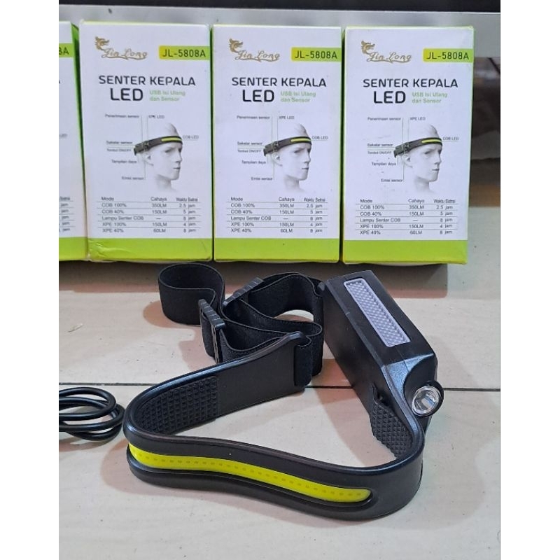 SENTER KEPALA JL 5808 LED SENSOR  SENTER KEPALA SENSOR SENTER KEPALA JL 5808 LED SENSOR GERAK LUMENS