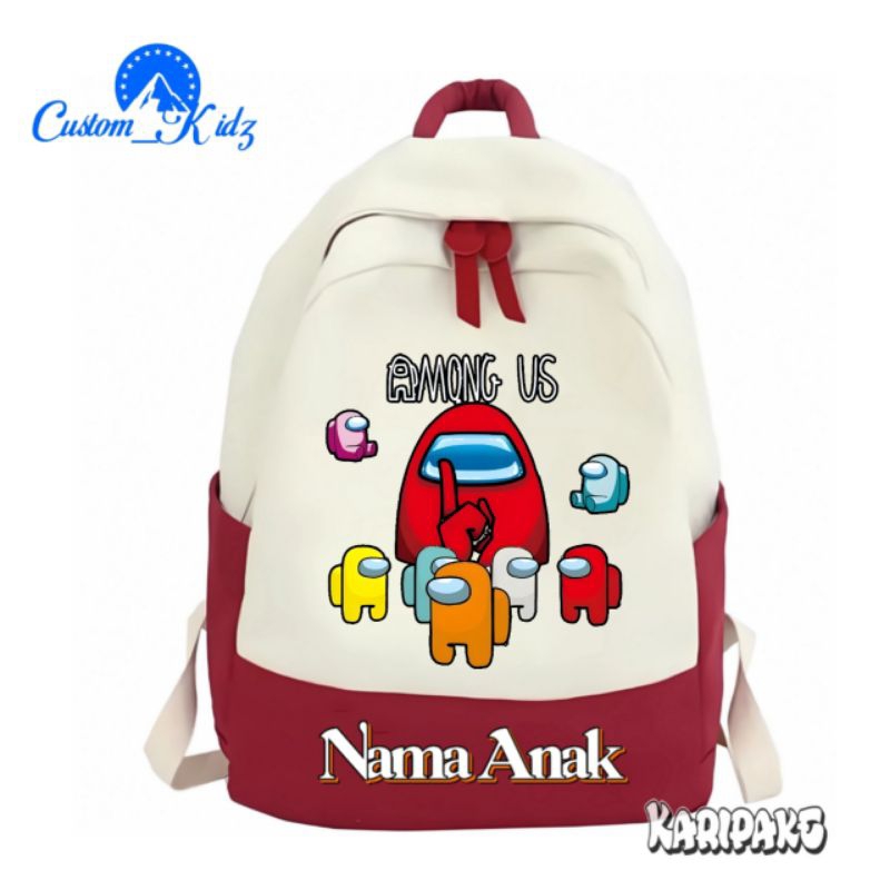 (FREE NAMA) TAS SEKOLAH ANAK TK SD AMONG US