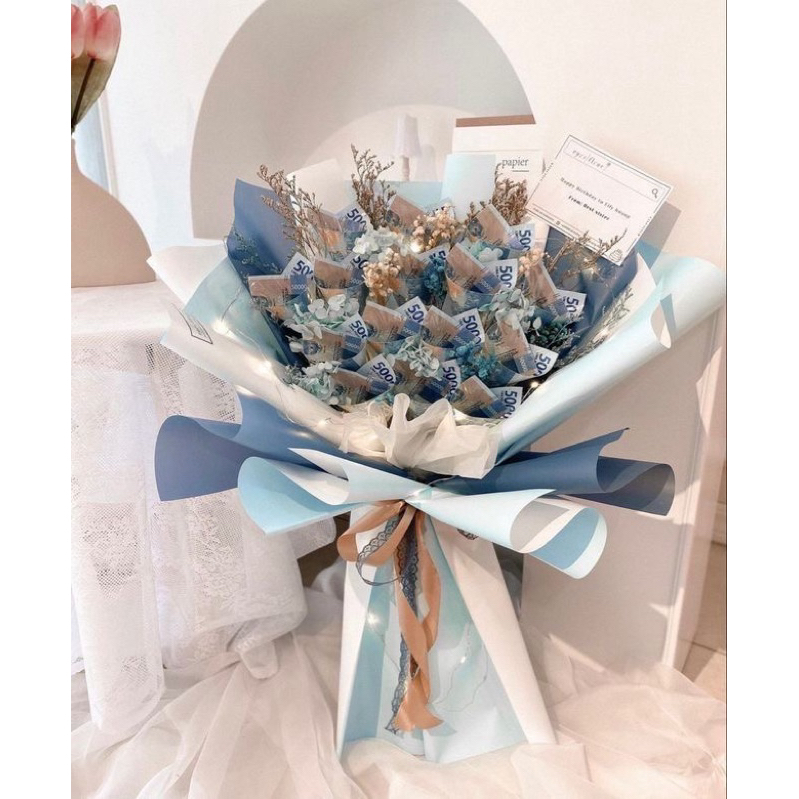 the tulip money bouquet bucket buket bunga segar instan sameday siap pakai dan kirim berbagai jenis 