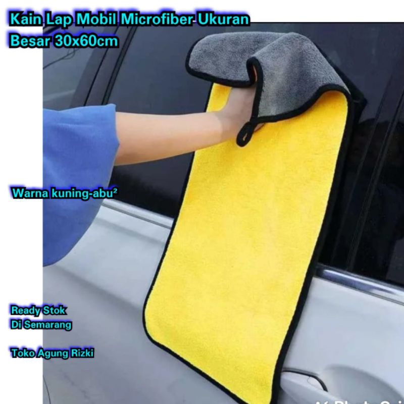 Kain Lap Motor Mobil Microfiber Ukuran Besar 30x60cm