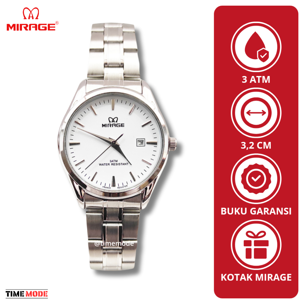 MIRAGE Jam Tangan Wanita Mirage Original 8708 BRP L Tanggal Analog