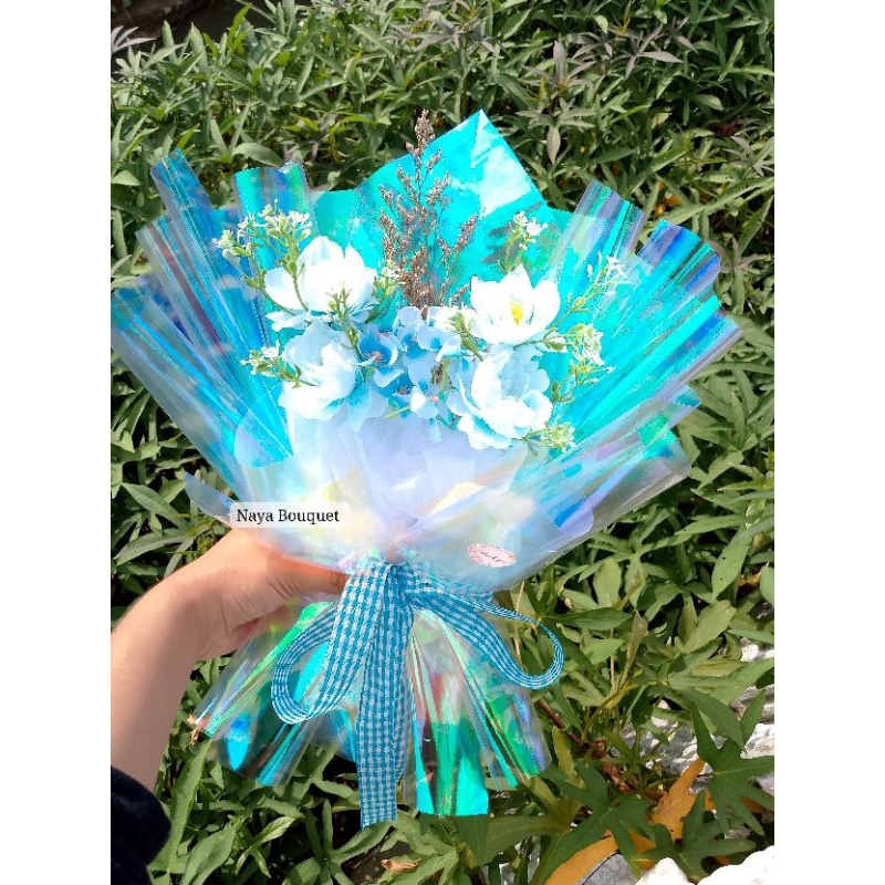 Buket Bunga Kertas Hologram